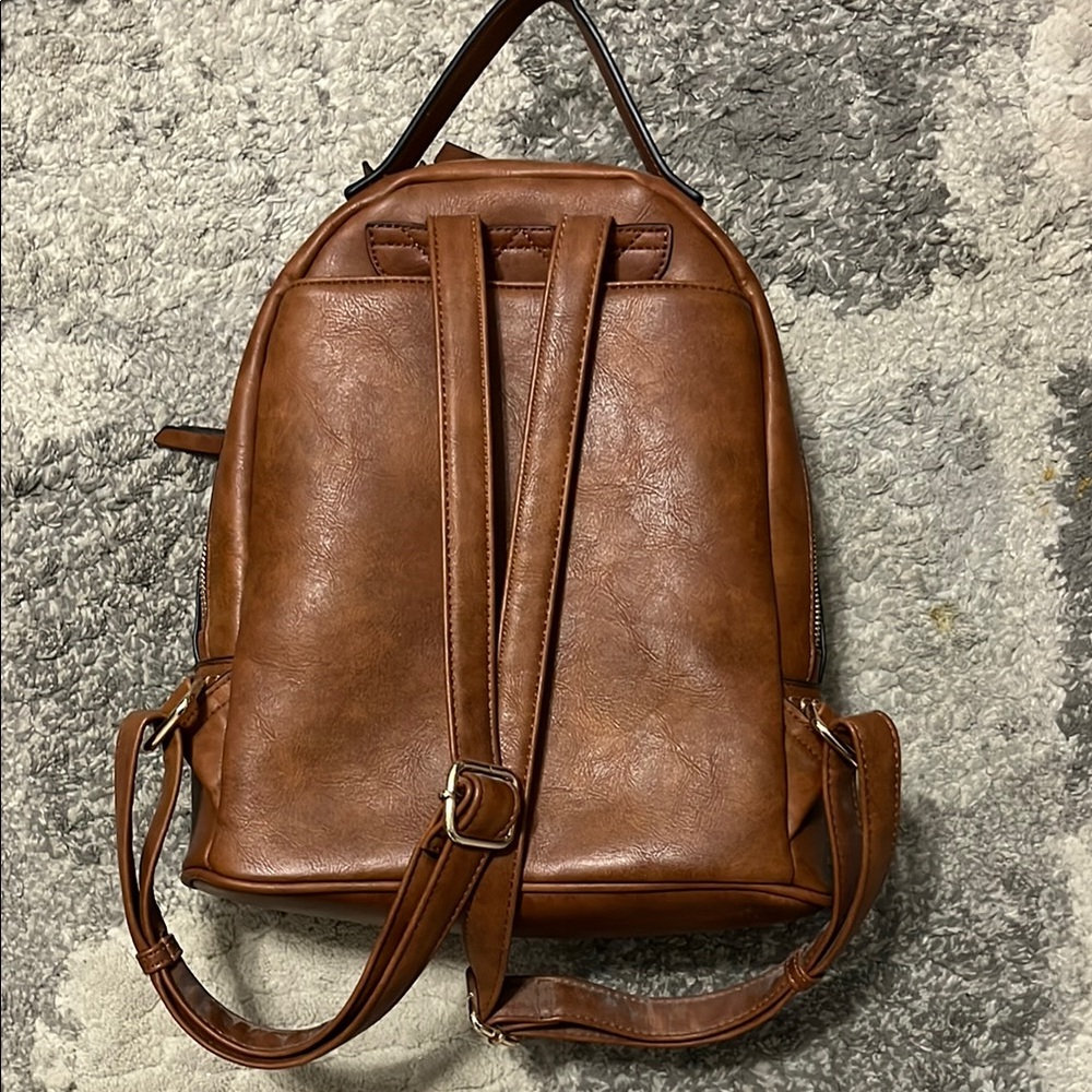 Brown Leather Backpack - image 2